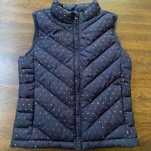Gap Kids ColdControl Vest S Blue Polka Metallic Dot Full Zip Polyester Filled